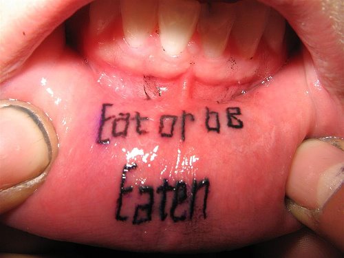 lip tattoos. Inner lip tattoos are said to