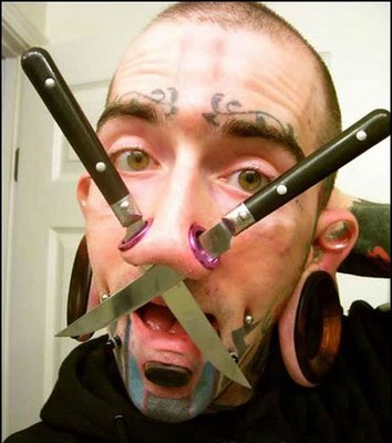 Extreme Face Piercing
